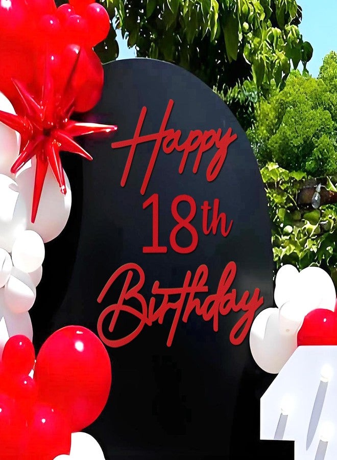 MASTRON Happy Birthday with 0-9 Numbers Sign for Backdrop - Red Felt Custom Age 'Happy Birthday' Decal for Balloon Arch 1st 16th 21st 30th 40th 50th 60th Party Decorations Baby Shower - Image 1
